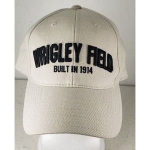 Wrigley Field Built In 1914 Chicago Baseball Cap Hat Tan Beige Adjustable